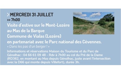 Visite d'estive sur le Mont-Lozère au Mas de la Barque à VIALAS (Lozère) 