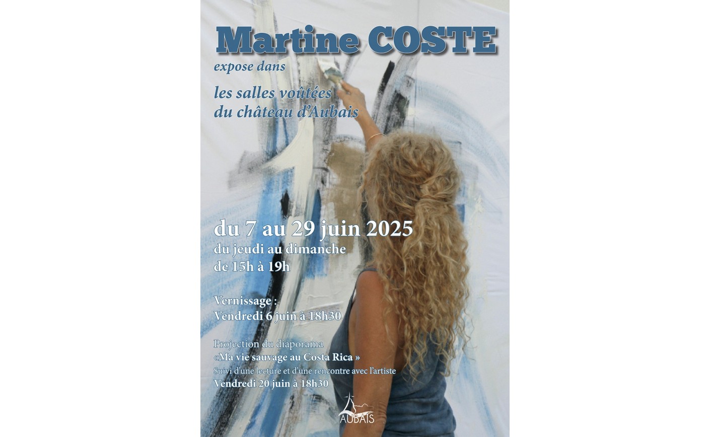 Martine COSTE expose dans les salles voûtées du château d'Aubais